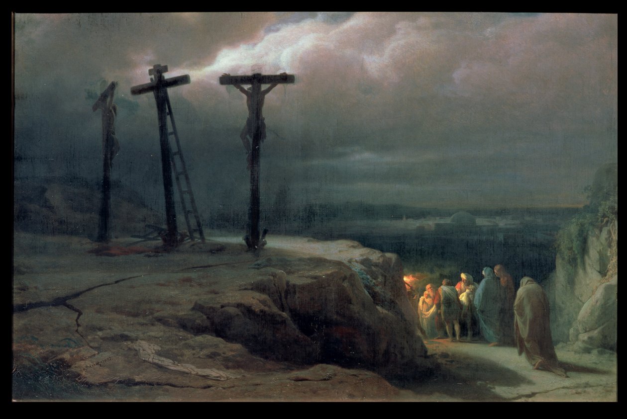Éjszaka a Golgotán, 1869 alkotó: Vasili Vasilievich Vereshchagin