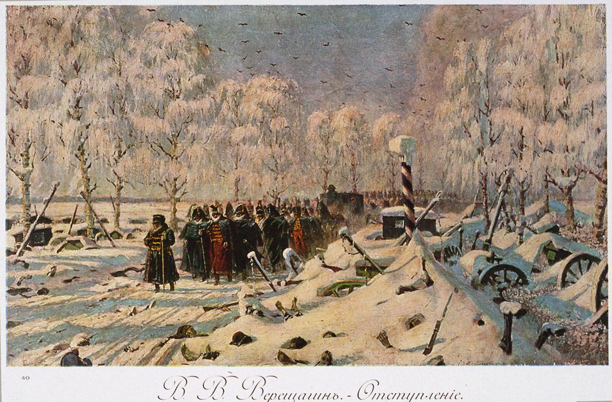 A franciák visszavonulása Moszkvából 1812 októberében, 1888-95 körül alkotó: Vasili Vasilievich Vereshchagin
