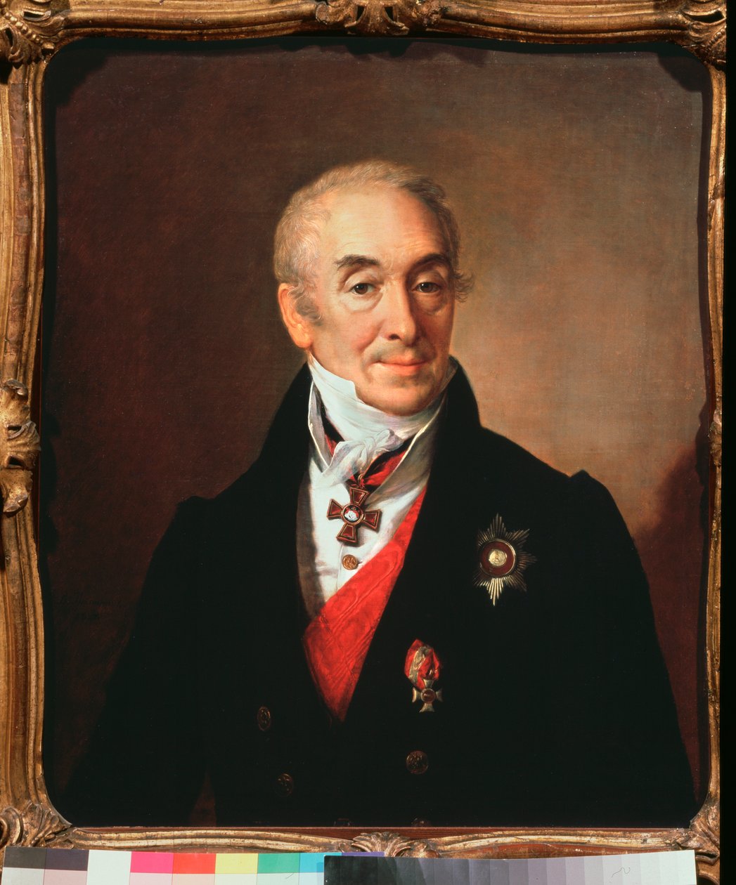 Szergej Kusnyikov (1767-1839), orosz politikus portréja - Szergej Kusnyikov portréja - Vaszilij Andrejevics Tropinin (Vaszilij Tropinin) festménye (1776-1857), olaj, vászon alkotó: Vasili Andreevich Tropinin