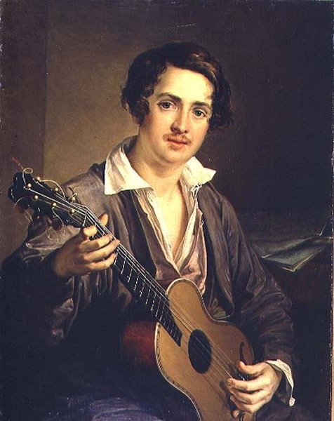 The Guitar Player: Ivanovics Morkov (1803-64) 1839 (olaj, vászon) alkotó: Vasili Andreevich Tropinin