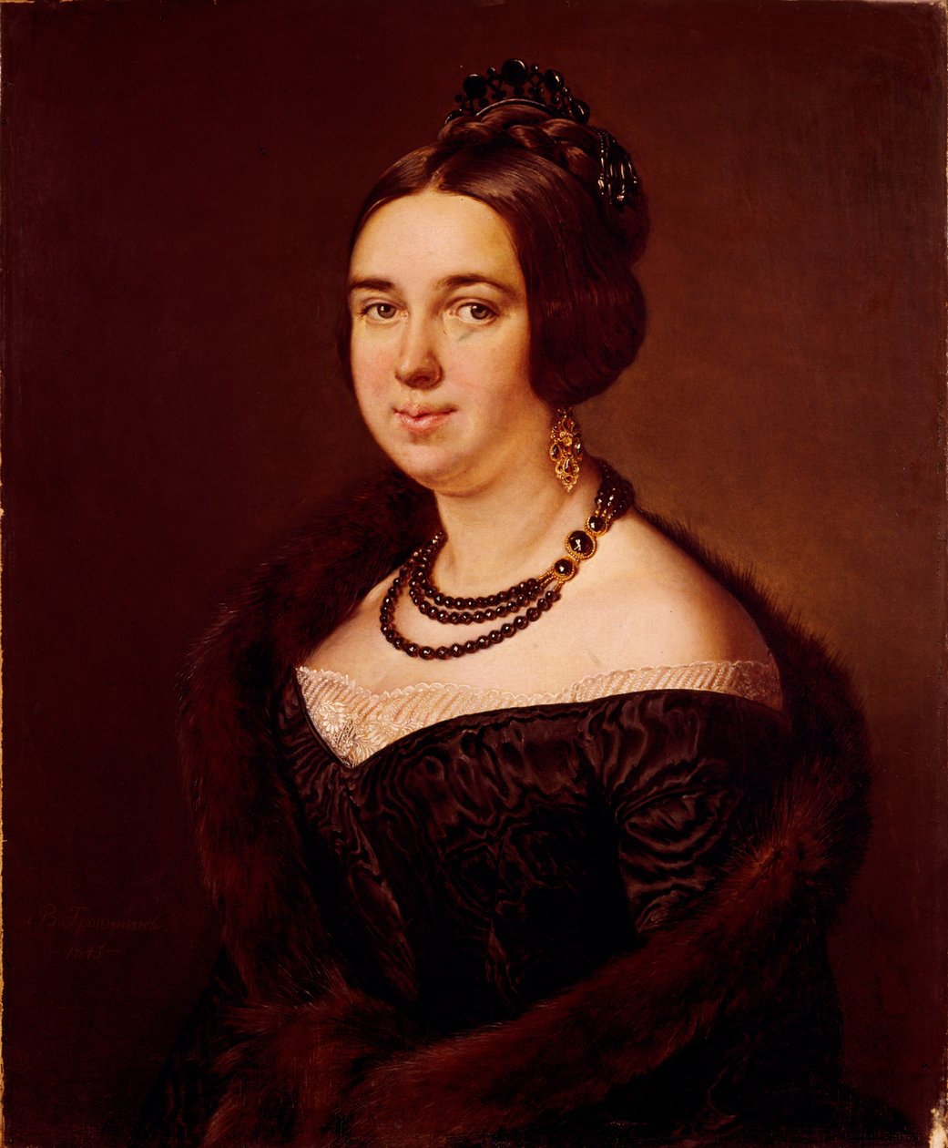 Alekszandra Alekszejevna Obolenszkaja grófnő portréja, szül. Mazurina 1817-1885, 1845 alkotó: Vasili Andreevich Tropinin