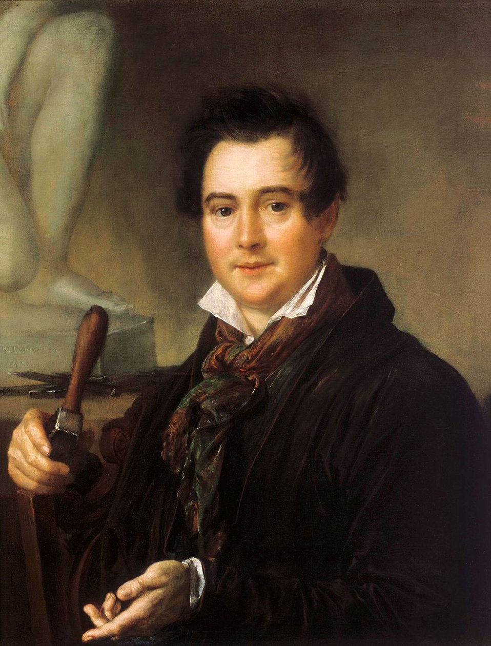 Ivan P. Vitali szobrász portréja 1794-1855, 19. század. alkotó: Vasili Andreyevich Tropinin
