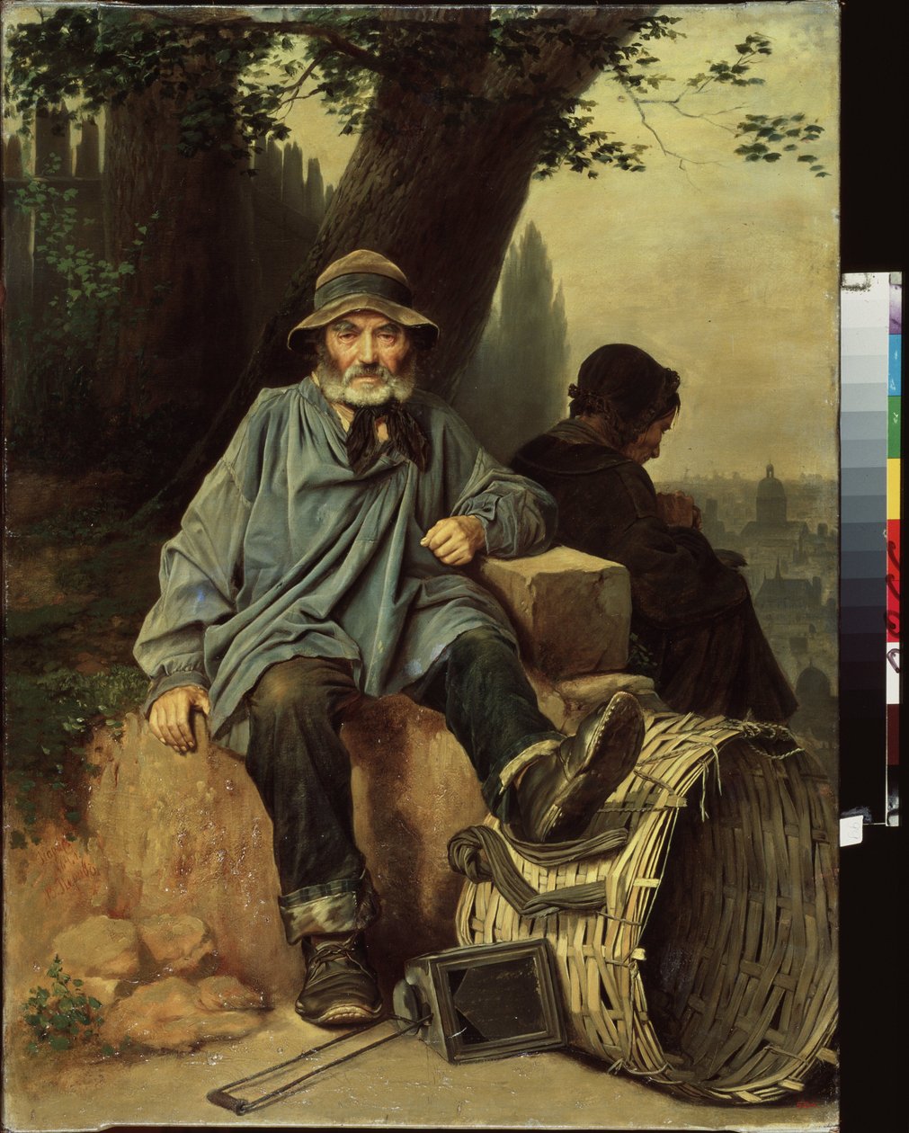 Bolhapiacok Párizsban (Franciaország). Vaszilij (Vaszilij) Grigorjevics Perov (1834-1882) festménye, olaj, vászon alkotó: Vasili Grigorevich Perov