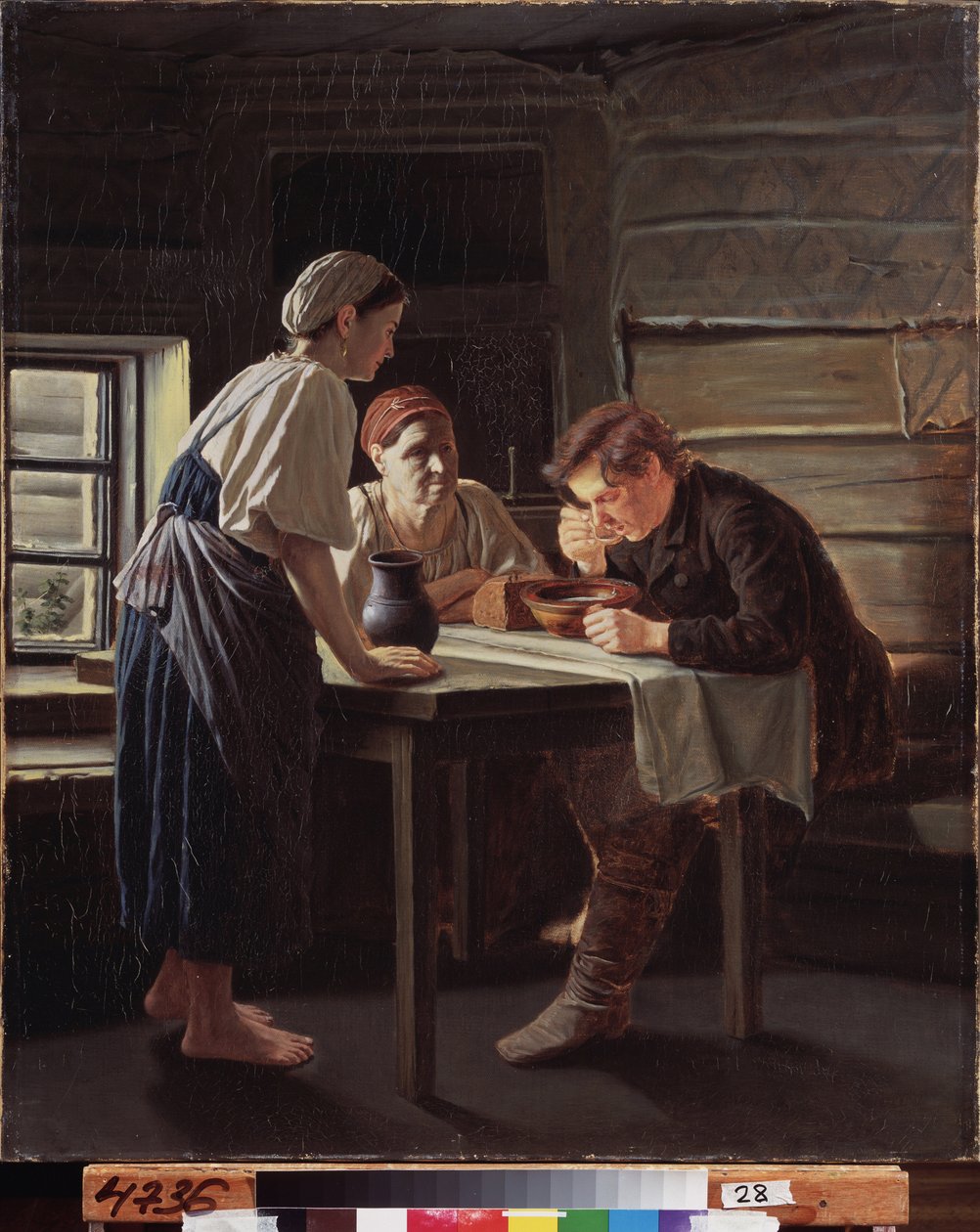 A zarándok fogadása. Vaszilij (Vaszilij) Grigorjevics Perov (1834-1882) festménye, olaj, vászon alkotó: Vasili Grigorevich Perov