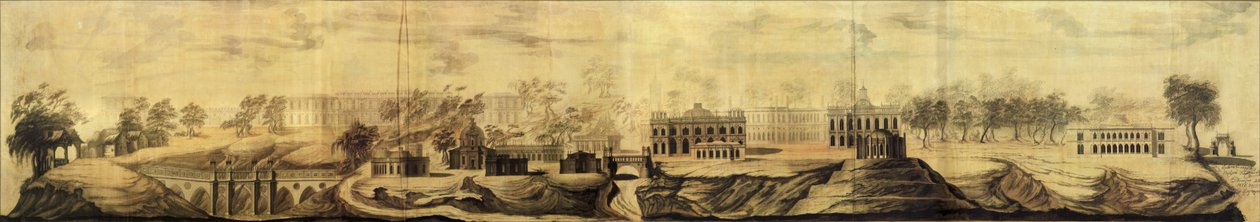 Panorámás kilátás a Tsaritsyno Designra, 1776 alkotó: Vasili Ivanovich Bazhenov