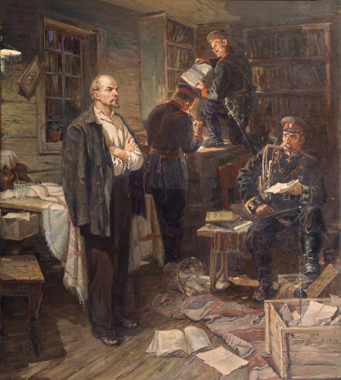 Kutatás Lenin szusenszkojei lakásában, 1958 alkotó: Vasili Romanovich Volkov