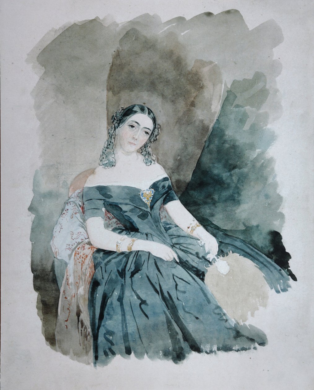 Leonilla Ivanovna Baryatinskaya, zu Sayn Wittgenstein hercegnő portréja 1816-1918, 1846 alkotó: Vasili Semenovich Sadovnikov