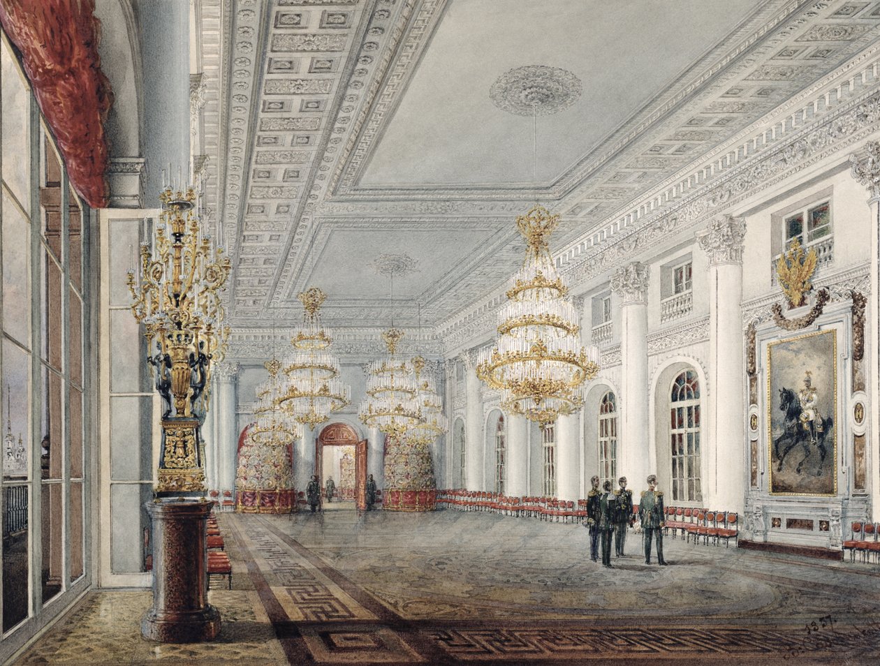 Nagyterem, Téli Palota, Szentpétervár, 1837 alkotó: Vasili Semenovich Sadovnikov