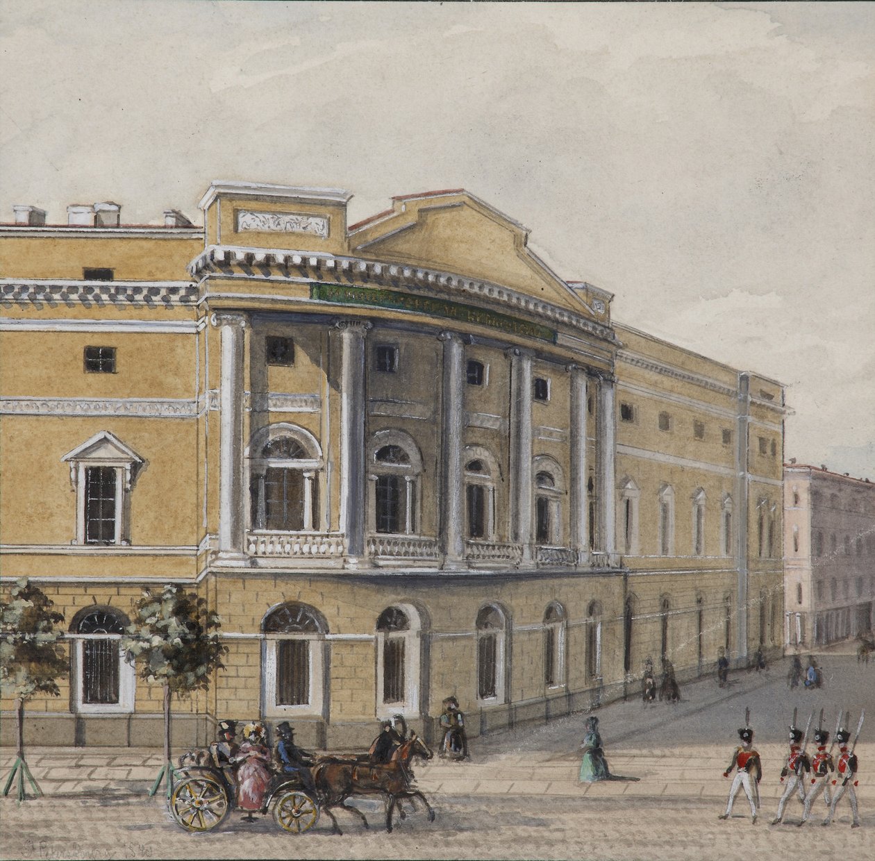 A Szentpétervári Birodalmi Nyilvános Könyvtár, 1830-1840 alkotó: Vasili Semenovich Sadovnikov