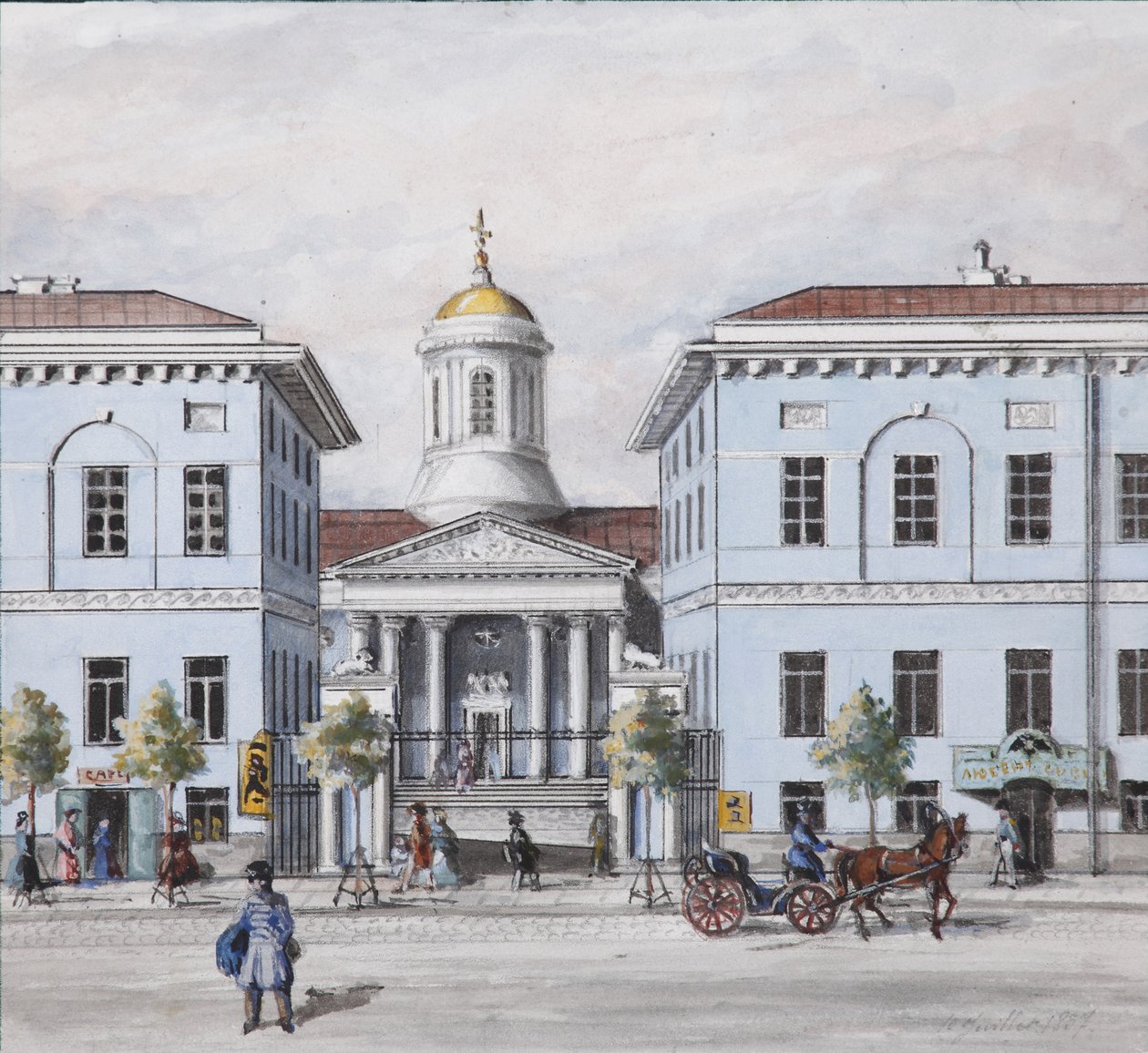 A Nyevszkij sugárút Szentpéterváron, 1830-1840 alkotó: Vasili Semenovich Sadovnikov