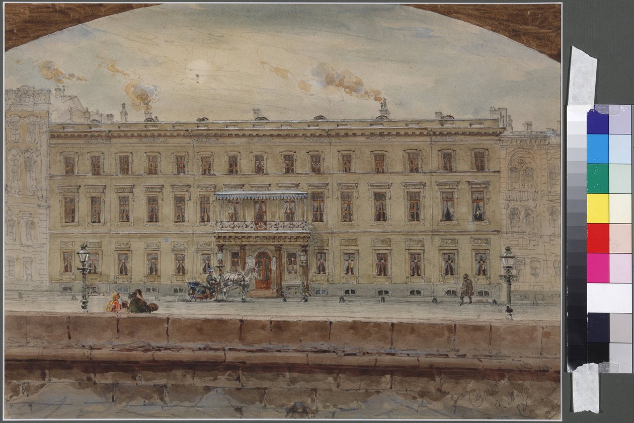 A Téli Palota tartalékháza, Szadovnyikov, Vaszilij Szemjonovics (1800-1879). Akvarell papíron alkotó: Vasili Semenovich Sadovnikov