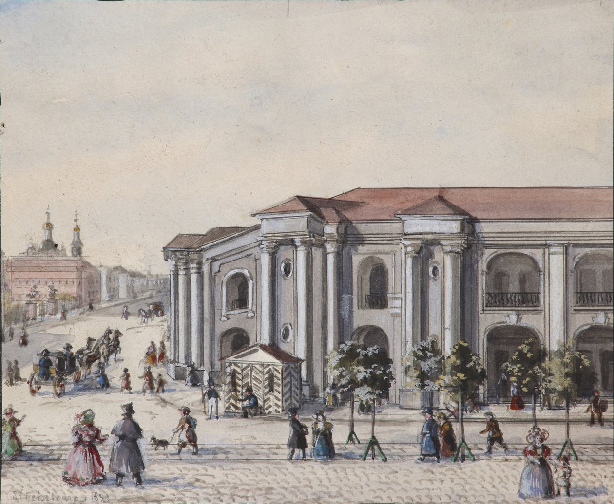 A szentpétervári Nagy Gostiny Dvor Kereskedőudvar, 1830-1840 alkotó: Vasili Semenovich Sadovnikov