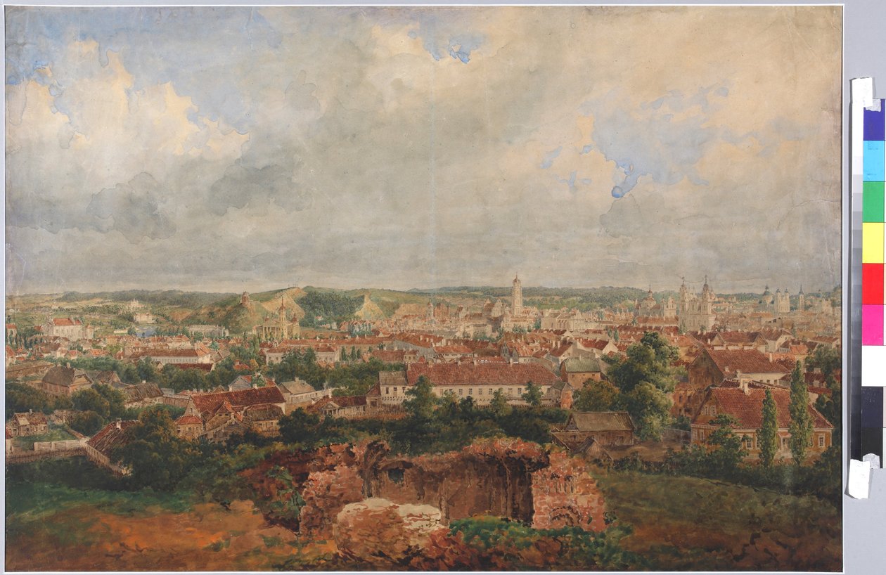 Vilna látképe, Szadovnyikov, Vaszilij Szemjonovics (1800-1879). Akvarell papíron alkotó: Vasili Semenovich Sadovnikov