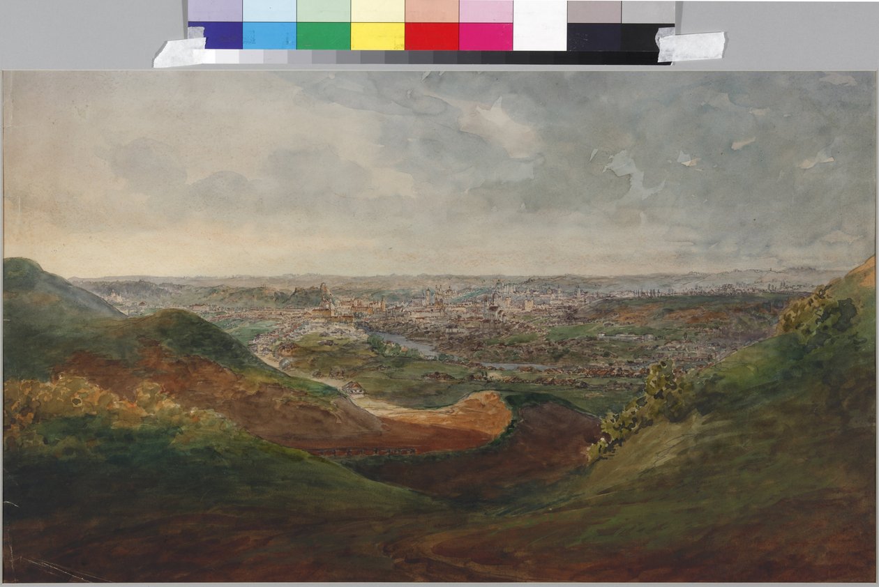 Vilna látképe, Szadovnyikov, Vaszilij Szemjonovics (1800-1879). Akvarell papíron alkotó: Vasili Semenovich Sadovnikov