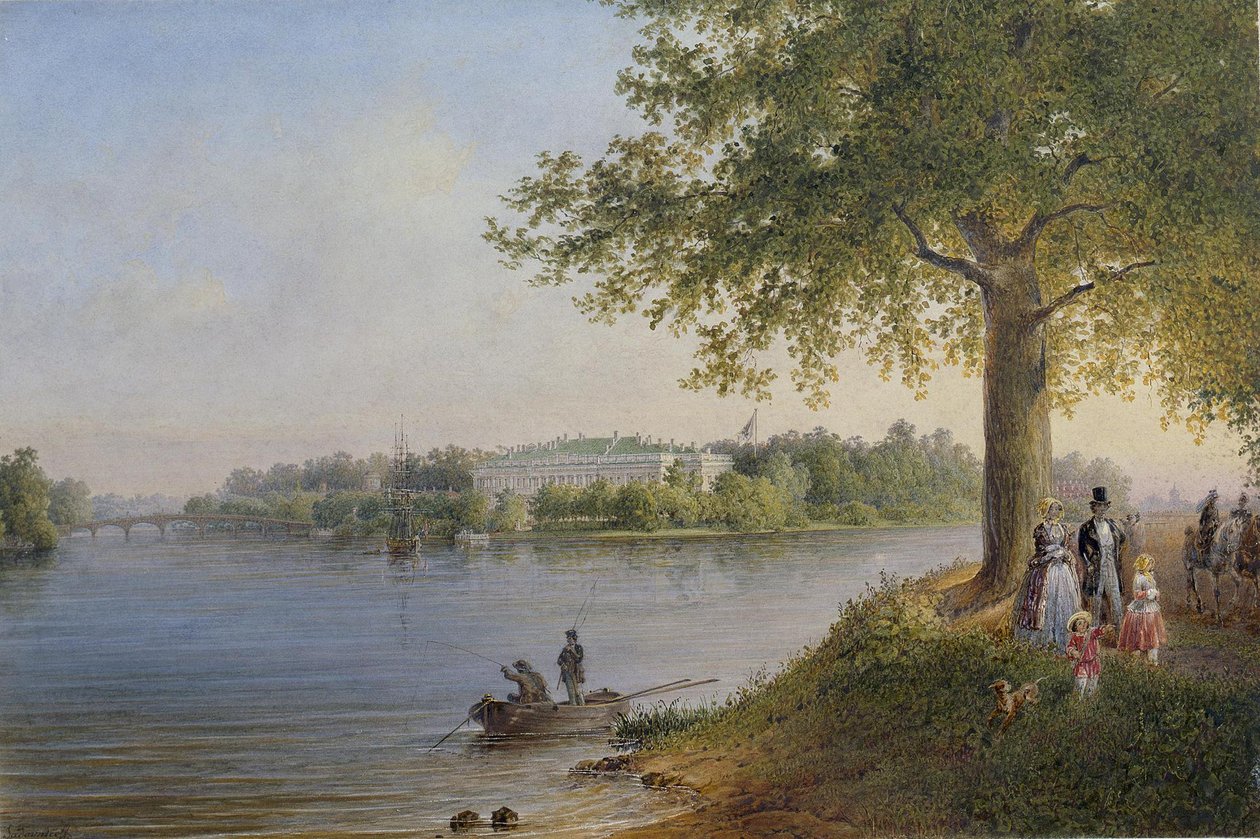 Kilátás a Kamennoostrovsky-palotára Szentpéterváron, 1847 alkotó: Vasili Semenovich Sadovnikov