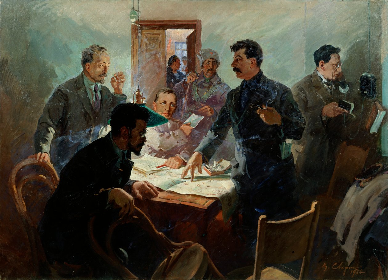 „Az októberi forradalom vezérkara”, 1934. alkotó: Vasili Svarog