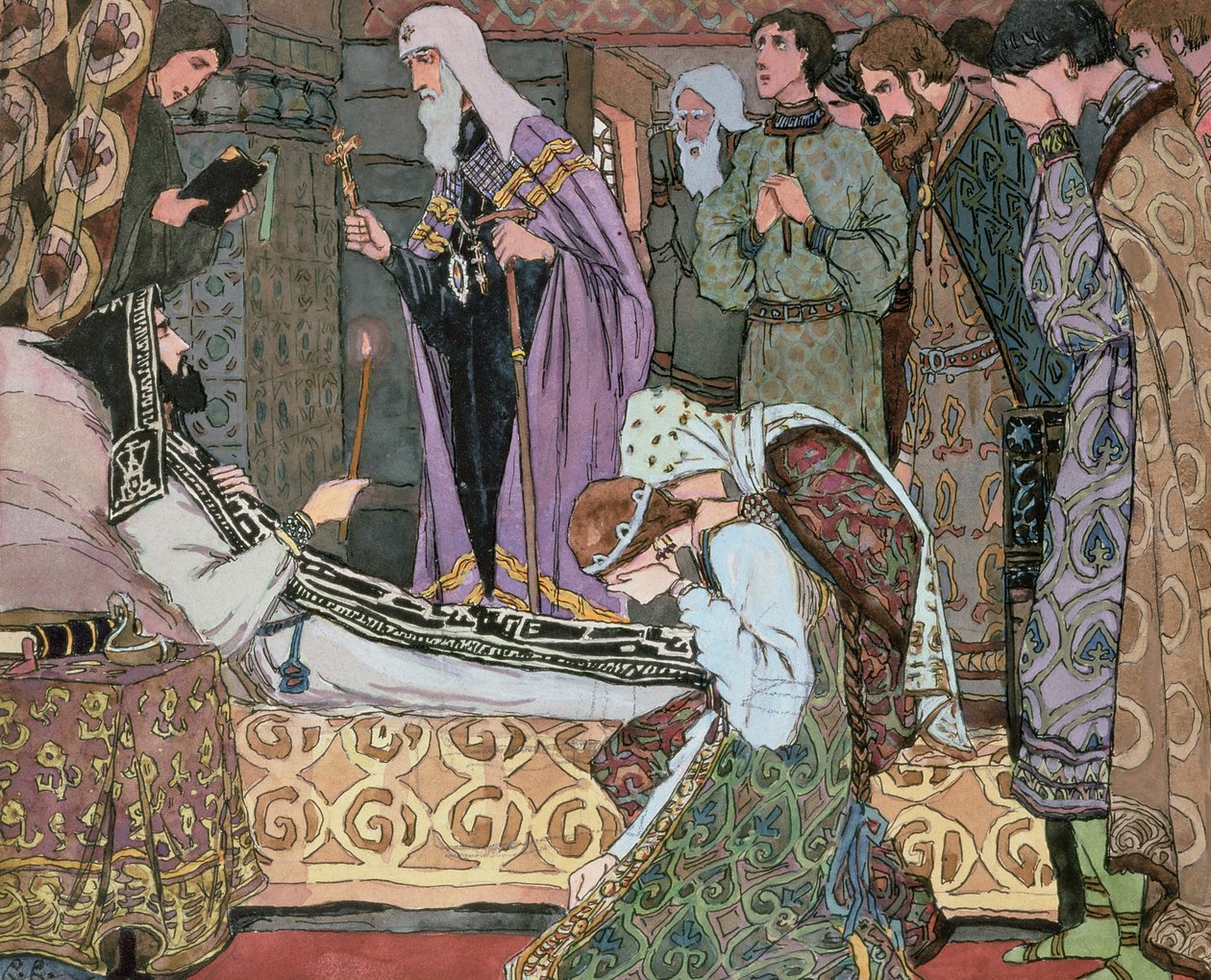 Dmitrij doni nagyherceg (1350-89) halálos ágya, 1910 körül alkotó: Vasili Vasil