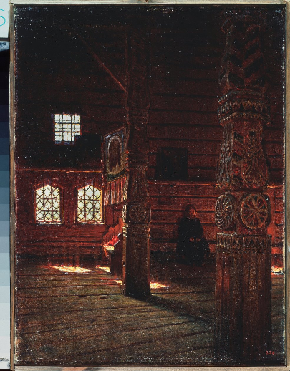 A pucsugi Péter és Pál templom belseje - Vaszilij Vasziljevics Verescsagin (Vaszilij Verescsagin) (1842-1904) festménye, olaj, vászon alkotó: Vasili Vasilievich Vereshchagin