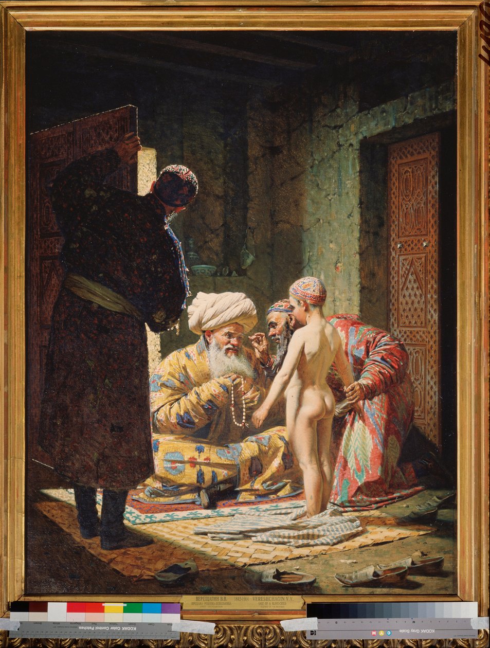Egy gyermek rabszolga eladása - Vaszilij Vasziljevics Verescsagin (Vaszilij Verescsagin) (1842-1904) festménye, olaj, vászon alkotó: Vasili Vasilievich Vereshchagin