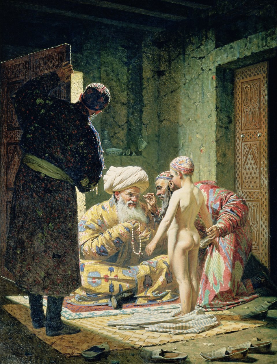 Gyermek rabszolga eladása alkotó: Vasili Vasilievich Vereshchagin