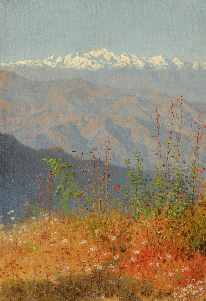 Naplemente a Himalájában alkotó: Vasili Vasilievich Vereshchagin