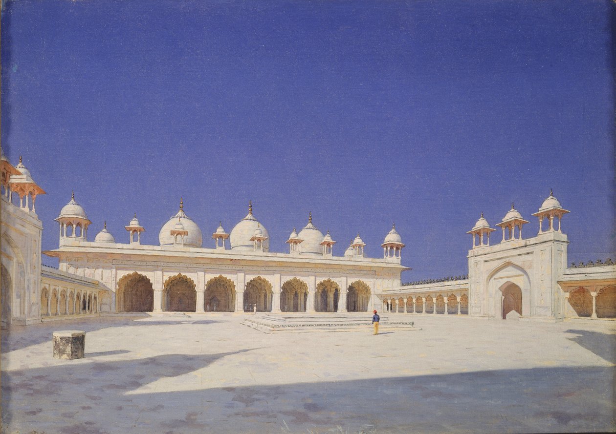 A Moti Masjid gyöngymecset Agra Vörös Erődjében, 1874-1876 alkotó: Vasili Vasilievich Vereshchagin