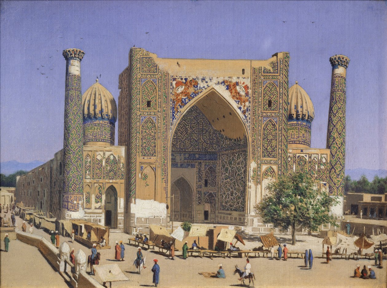 A Sherdar Madrasah a Registan téren Szamarkandban, 1869-1870 alkotó: Vasili Vasilievich Vereshchagin