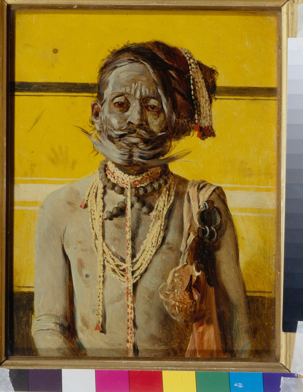 Egy fakír (A fakír) - Vaszilij Vasziljevics Verescsagin (Vaszilij Verescsagin) festménye (1842-1904), olaj, fa (24,2x18,8 cm) alkotó: Vasili Vasilievich Vereshchagin