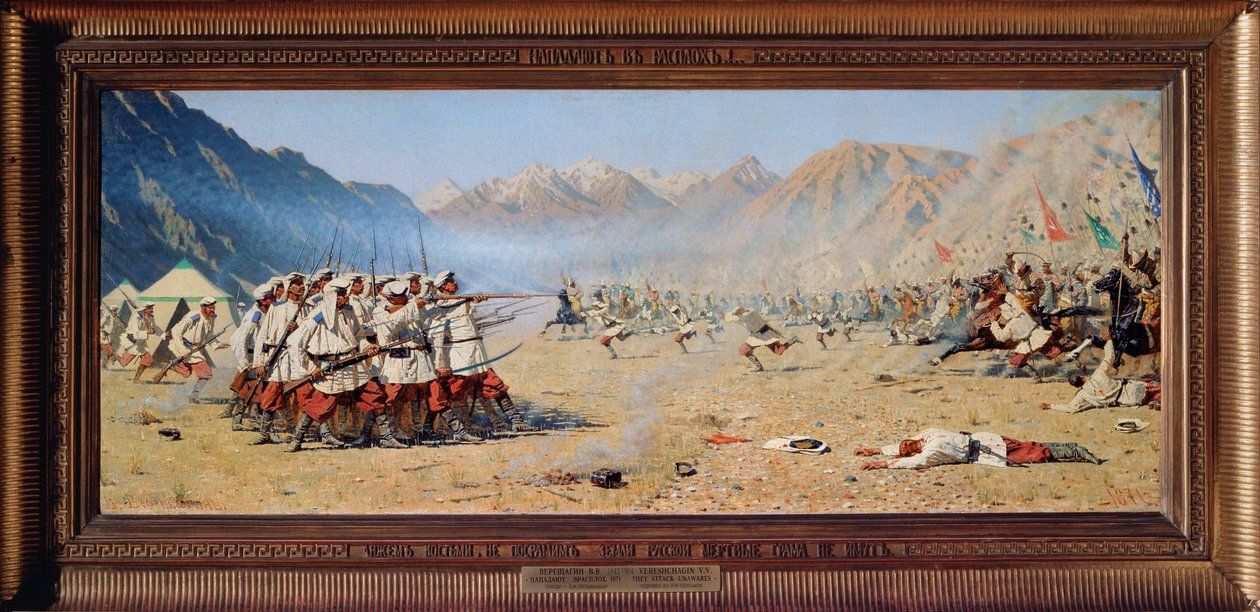 Hirtelen támadás (Turkesztán meghódítása a birodalmi Oroszország által alkotó: Vasili Vasilievich Vereshchagin