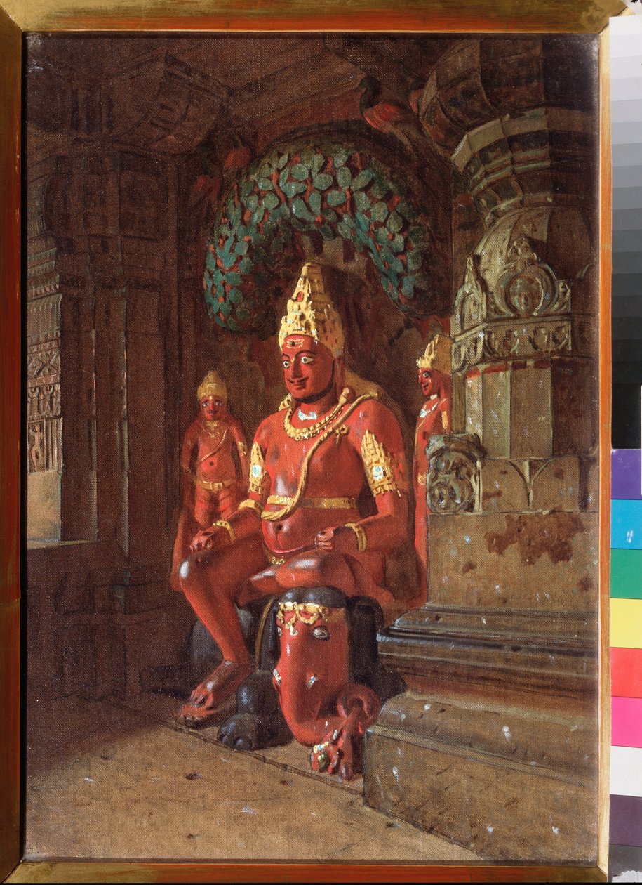Visnu-szobor az Indra-templomban – Vaszilij Vasziljevics Verescsagin (Vaszilij Verescsagin) (1842-1904) festménye, olaj, vászon alkotó: Vasili Vasilievich Vereshchagin