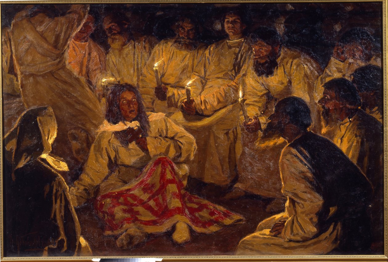 Les flagellants - khlists - khlysty - A khlysty szekta - Konovalov, Vasiliy Vasilievich (1864-1908) - Lotzal Heritage Museum, Volsk alkotó: Vasili Vasilyevich Konovalov