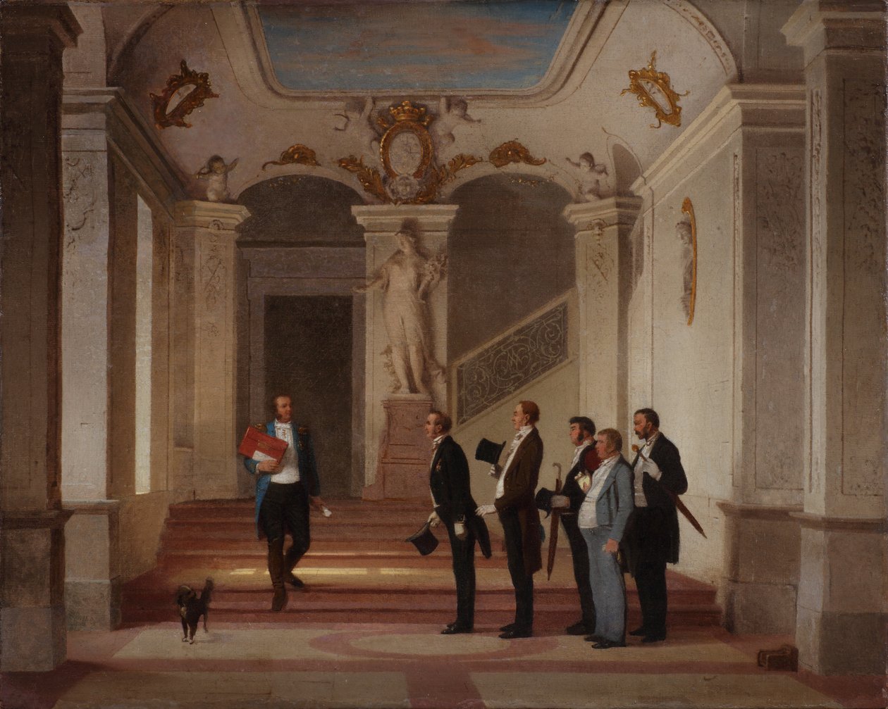 Egy osztályon A főnök megjelenése, 1860-as évek. alkotó: Vasili Vladimirovich Pukirev