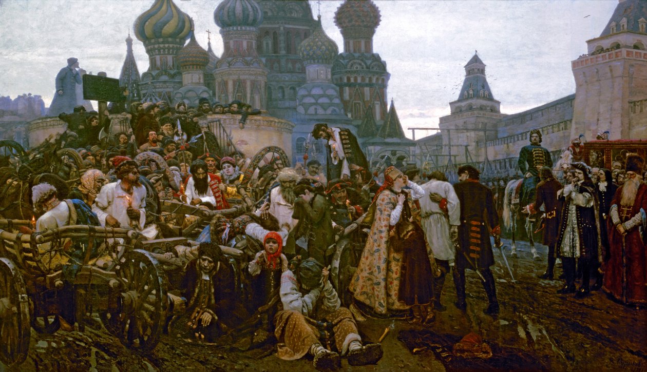 Streltsy kivégzésének délelőttje alkotó: Vasilij Ivanovic Surikov