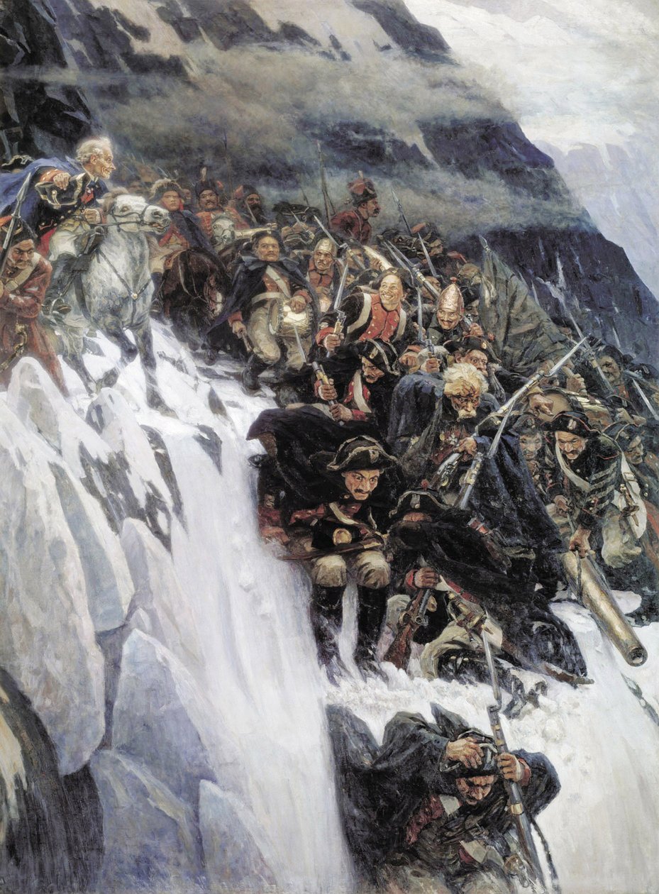 Szuvorov hadserege átkelt az Alpokon 1799-ben, 1899-ben alkotó: Vasilij Ivanovic Surikov