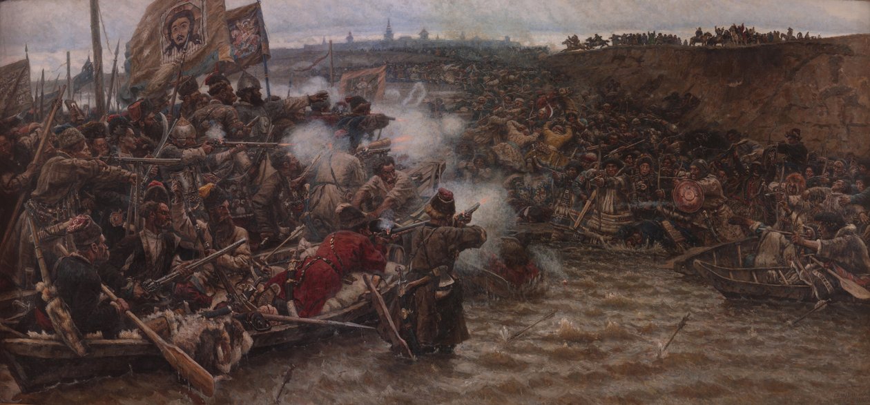 Yermaks Szibéria meghódítása alkotó: Vasilij Ivanovic Surikov