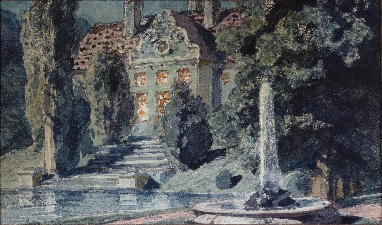 Modeste Muszorgszkij (1839-1881) "Borisz Godunov" című operájának előkészítő dekorációja - M. Muszorgszkij Borisz Godunov című operájának színpadterve - Vaszilij Dmitrijevics Polenov (1844-1927) munkája, akvarell papíron alkotó: Vasilij Dmitrievich Polenov