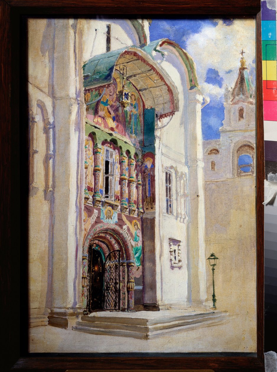 A Moszkvai Kreml Nagyboldogasszony-székesegyházának déli bejárata – Vaszilij Dmitrijevics Polenov (1844-1927) festménye, olaj, vászon alkotó: Vasilij Dmitrievich Polenov