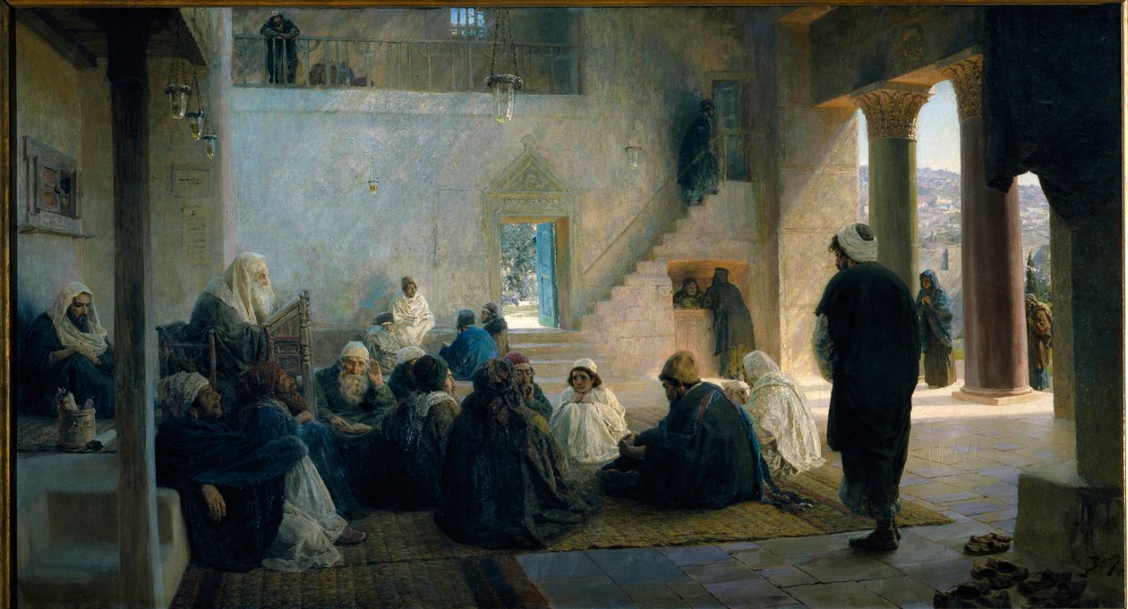 Krisztus a törvénytudósok között. Vaszilij Dmitrijevics Polenov (1844-1927) festménye, olaj, vászon alkotó: Vasilij Dmitrievich Polenov