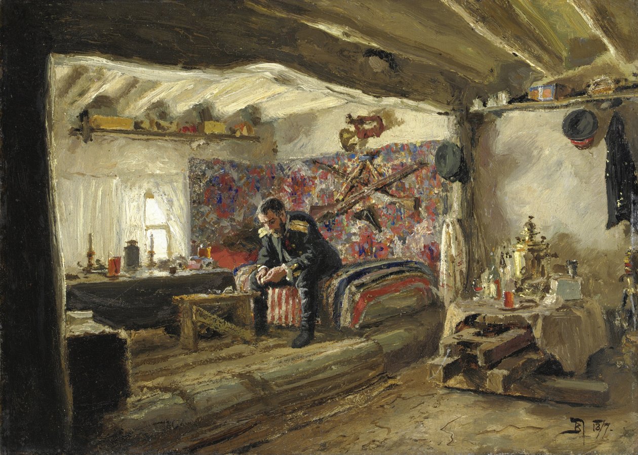 Ruscsuk Cezarevics Alekszandr Alekszandrovics Ruscsuk-ezredeinek főhadiszállása Bresztovecben, alkotó: Vasilij Dmitrievich Polenov