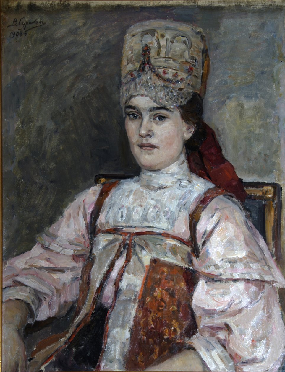 Natalia Fjodorovna Matvejeva portréja, 1908 alkotó: Vasilij Ivanovic Surikov