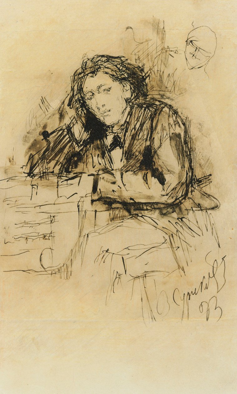 Anton Rubinstein zeneszerző portréja 1829-1894, 1893. alkotó: Vasilij Ivanovic Surikov