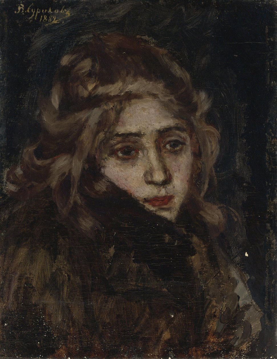 Mária Alekszandrovna Mensikova hercegnő. Tanulmány Mensikov számára Berezovban, 1882 alkotó: Vasilij Ivanovic Surikov