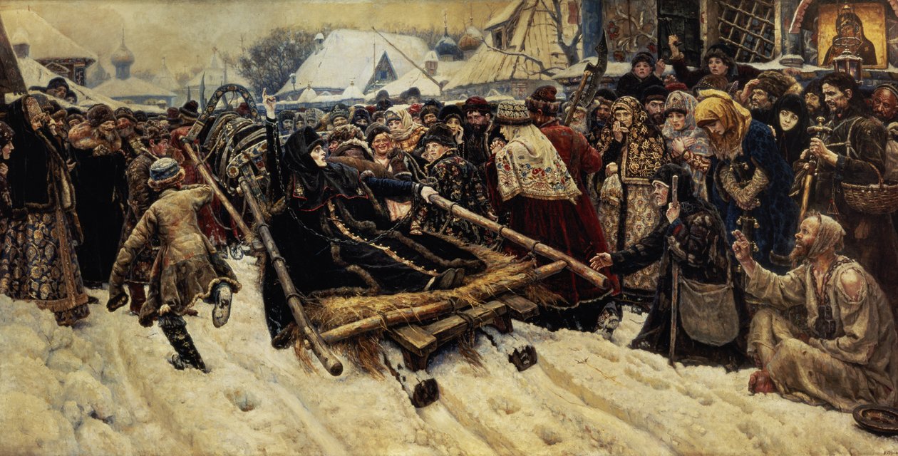 Boyarina Pajaritar Morozova (megh. 1675) kivégzése 1887 alkotó: Vasilij Ivanovic Surikov