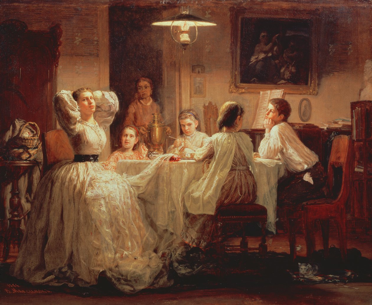 A hozomány varrása, 1866 alkotó: Vasily Maximov