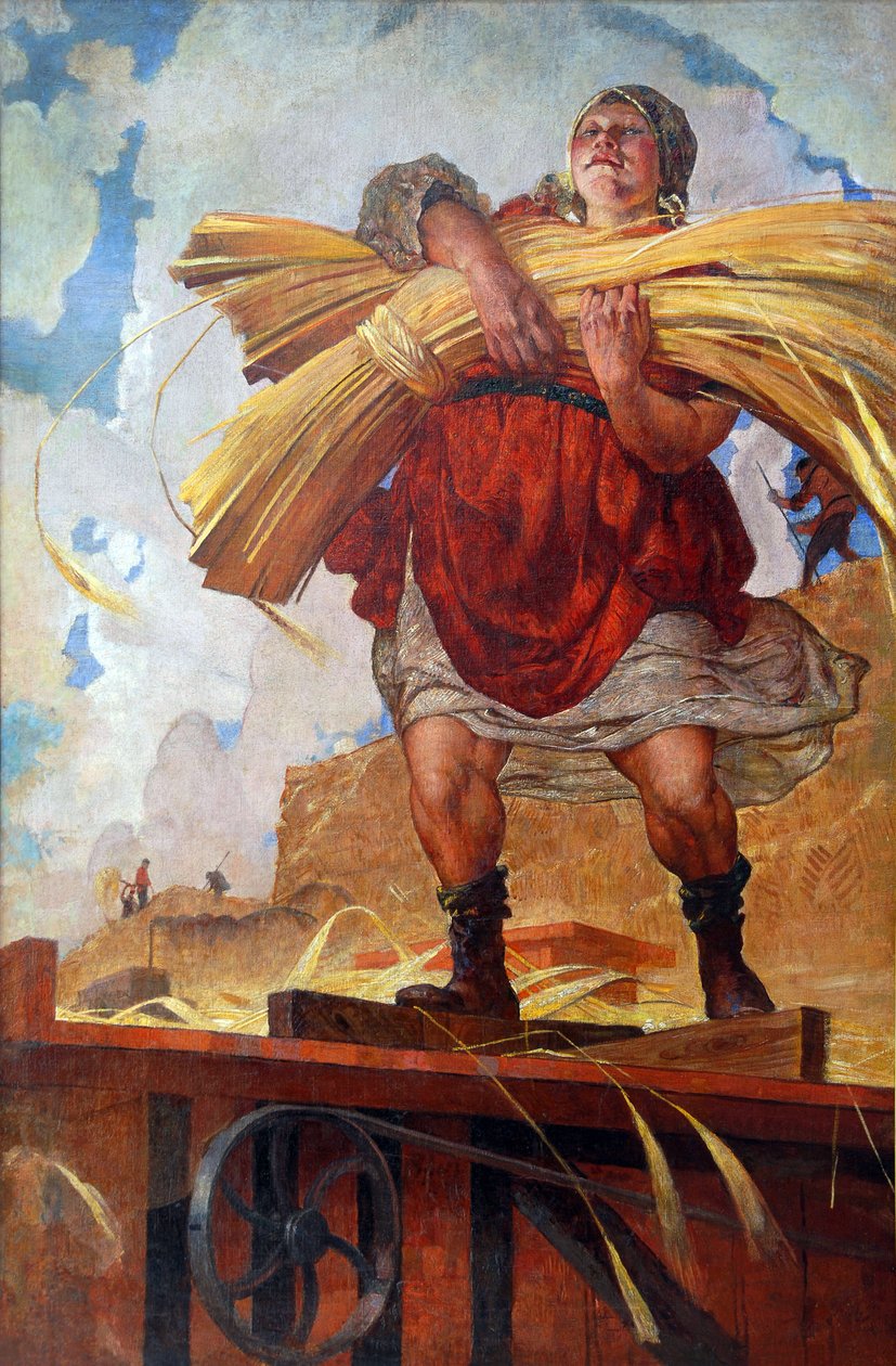 Kollektív paraszt Kosztjanicin, Vaszilij Nyikolajevics (1881-1940). Olajfestmény alkotó: Vasily Nikolaevich Kostyanitsyn