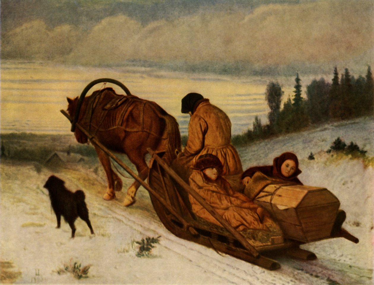 „A halottak kísérése”, 1865, 1965. alkotó: Vasily Perov
