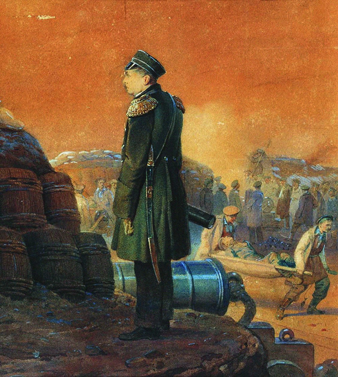 Pavel Nakhimov admirális a bástyán, 1855 alkotó: Georg Wilhelm Timm