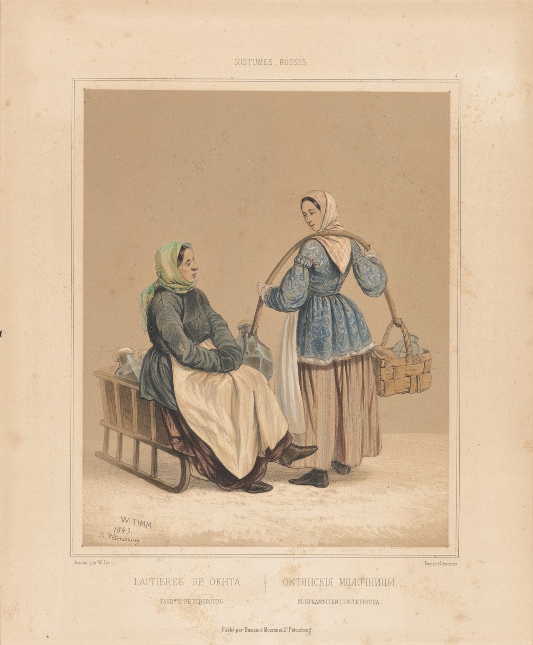 Tejtermelő nők Okhtában, a 19. század közepén... alkotó: Georg Wilhelm Timm