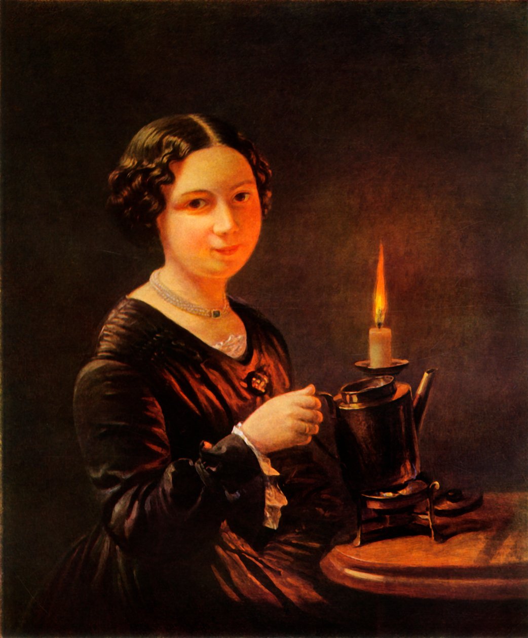 Lány gyertyával, 1840-es évek, 1965. alkotó: Vasily Tropinin