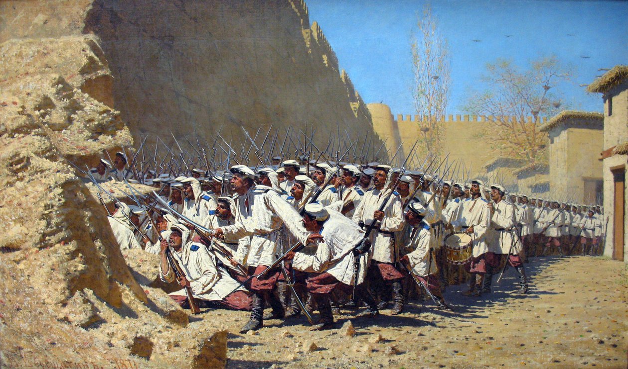 Oroszul: "Az erőd falánál. "Engedjétek be őket." Az erőd falánál. "Engedjétek be őket." alkotó: Vasily Vereshchagin